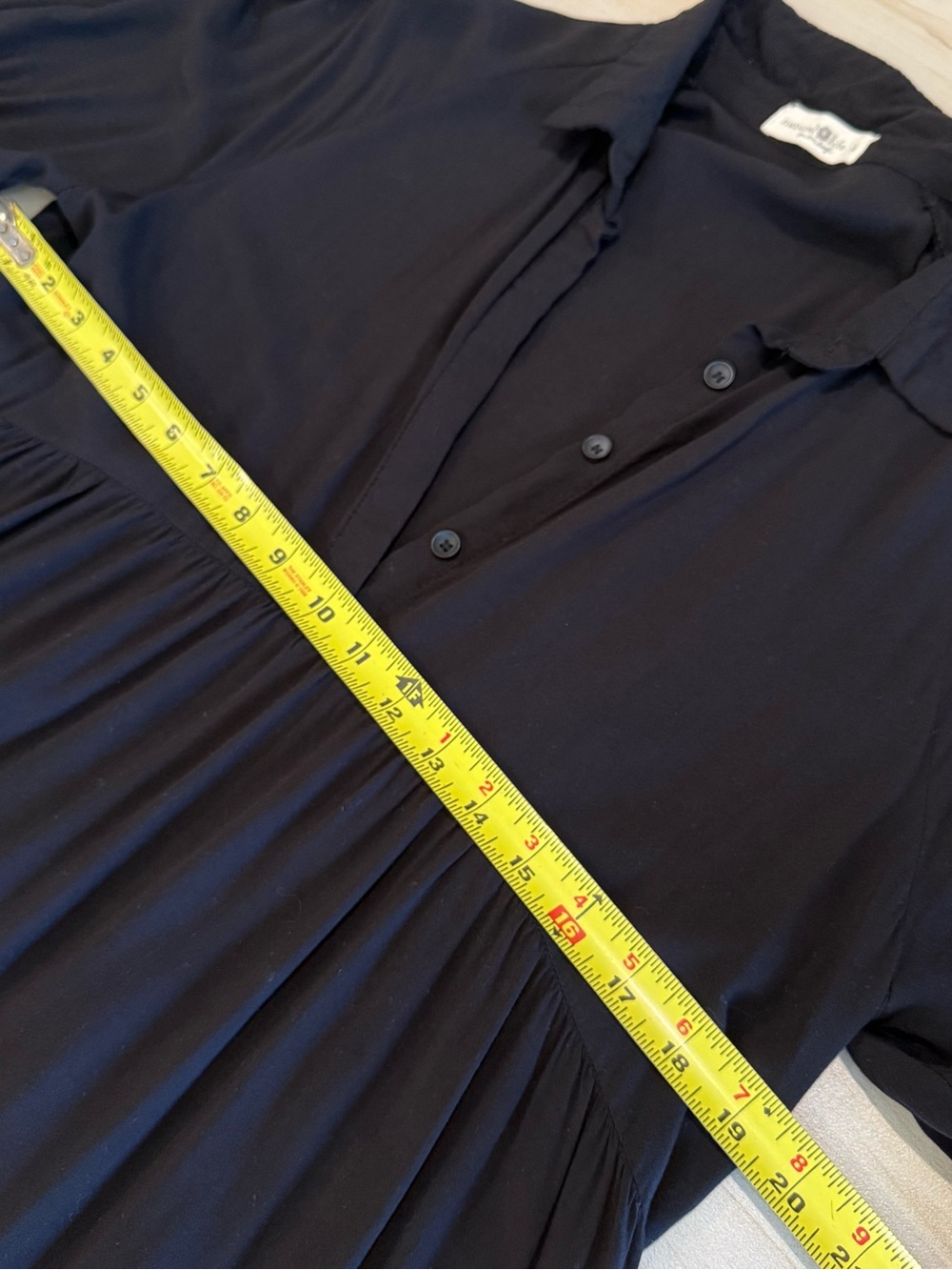 NATURAL LIFE Black Tiered Midi Shirt Dress with Collar - Picture 6 of 10